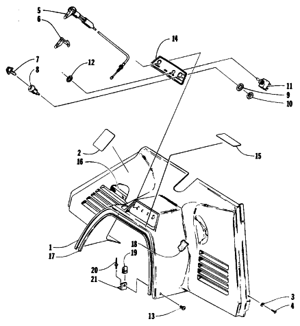 Parts Diagram for Arctic Cat 1994 COUGAR MOUNTAIN CAT SNOWMOBILE CONSOLE AND SWITCH ASSEMBLIES