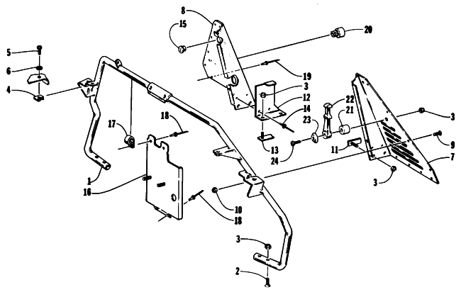 Parts Diagram for Arctic Cat 1994 PANTHER DELUXE SNOWMOBILE STEERING SUPPORT ASSEMBLY