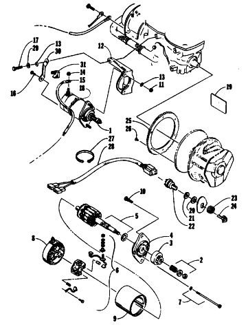 Parts Diagram for Arctic Cat 1994 COUGAR SNOWMOBILE ELECTRIC START ASSEMBLY