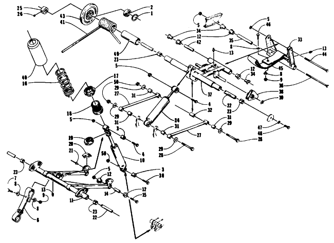 Parts Diagram for Arctic Cat 1994 WILDCAT EFI SNOWMOBILE REAR SUSPENSION ARM ASSEMBLIES