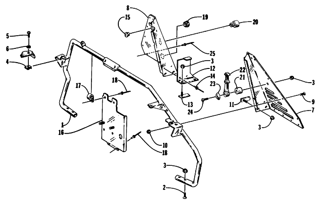 Parts Diagram for Arctic Cat 1995 PUMA SNOWMOBILE STEERING SUPPORT ASSEMBLY