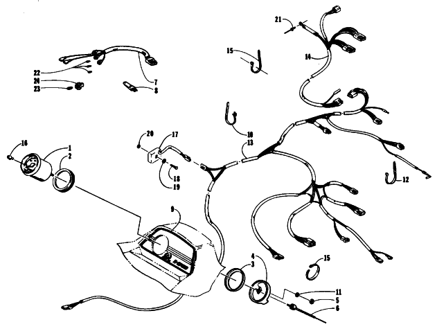 Parts Diagram for Arctic Cat 1994 CHEETAH 550 SNOWMOBILE INSTRUMENTS AND WIRING ASSEMBLIES