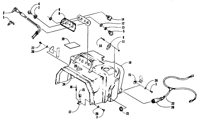 Parts Diagram for Arctic Cat 1994 CHEETAH 440 1-SPEED SNOWMOBILE SWITCH AND CONSOLE ASSEMBLY