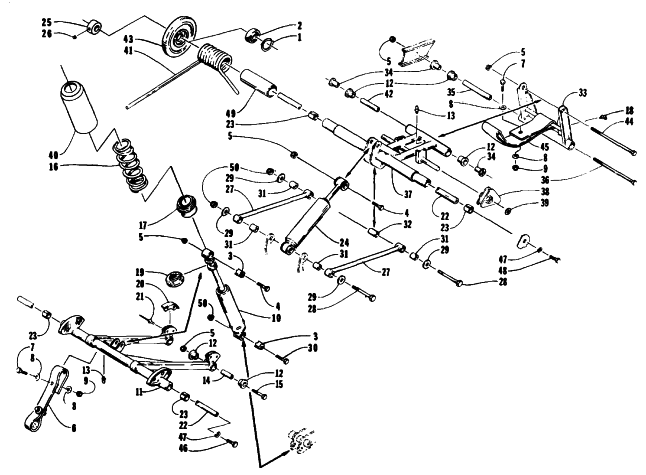 Parts Diagram for Arctic Cat 1994 COUGAR SNOWMOBILE REAR SUSPENSION ARM ASSEMBLIES