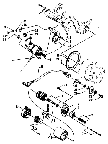 Parts Diagram for Arctic Cat 1994 PROWLER SNOWMOBILE ELECTRIC START ASSEMBLY