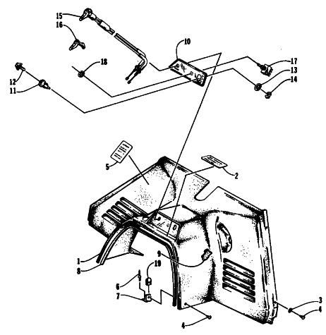 Parts Diagram for Arctic Cat 1994 PUMA SNOWMOBILE CONSOLE AND SWITCH ASSEMBLIES