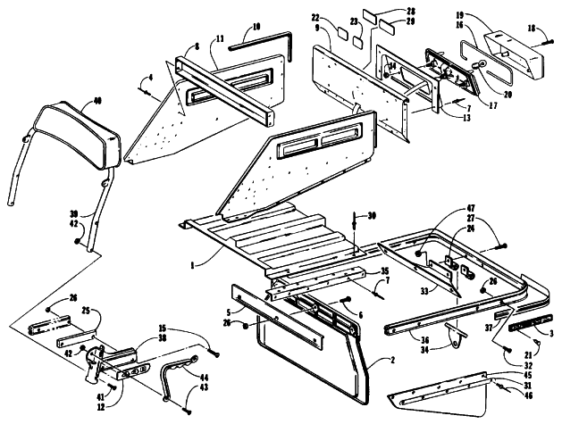 Parts Diagram for Arctic Cat 1994 CHEETAH 440 1-SPEED SNOWMOBILE BODY EXTENSION
