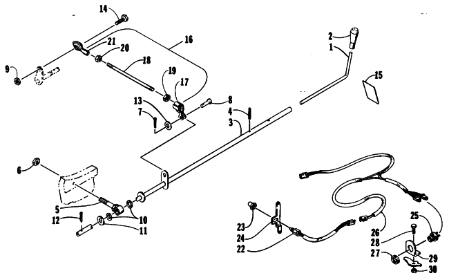 Parts Diagram for Arctic Cat 1994 CHEETAH 340 SNOWMOBILE REVERSE SHIFT LEVER ASSEMBLY