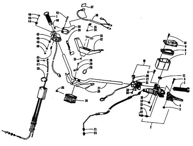 Parts Diagram for Arctic Cat 1994 THUNDERCAT MOUNTAIN CAT W SNOWMOBILE HANDLEBAR ASSEMBLY