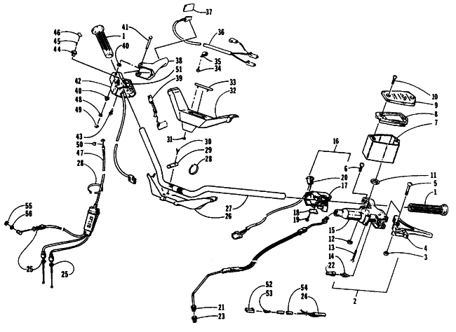 Parts Diagram for Arctic Cat 1994 ZR 440 SNOWMOBILE HANDLEBAR AND CONTROLS