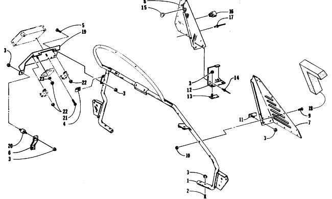 Parts Diagram for Arctic Cat 1994 WILDCAT EFI SNOWMOBILE STEERING SUPPORT ASSEMBLY