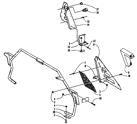 Parts Diagram for Arctic Cat 1994 ZR 700 SNOWMOBILE STEERING SUPPORT ASSEMBLY
