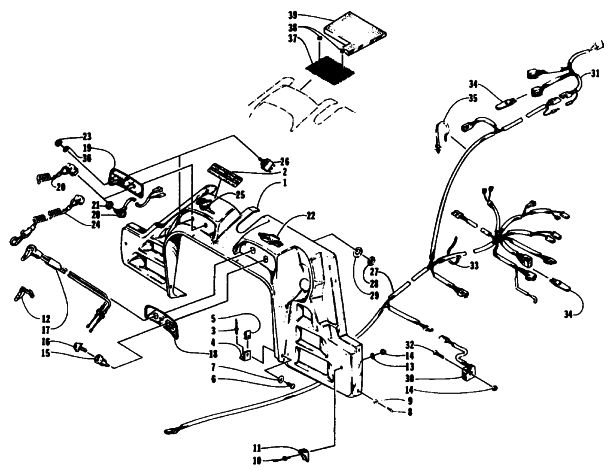 Parts Diagram for Arctic Cat 1994 ZR 440 SNOWMOBILE CONSOLE, SWITCHES, AND WIRING ASSEMBLIES
