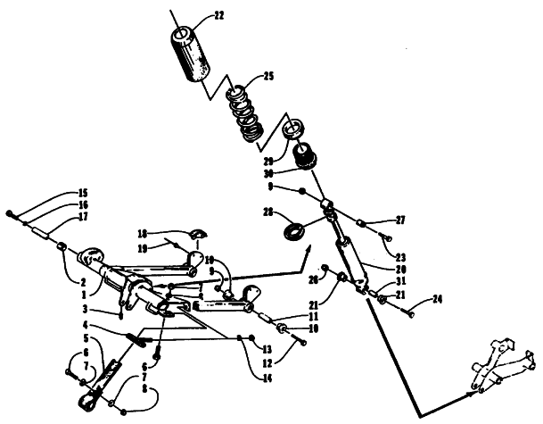 Parts Diagram for Arctic Cat 1994 ZR 580 SNOWMOBILE REAR SUSPENSION - FRONT ARM ASSEMBLIES