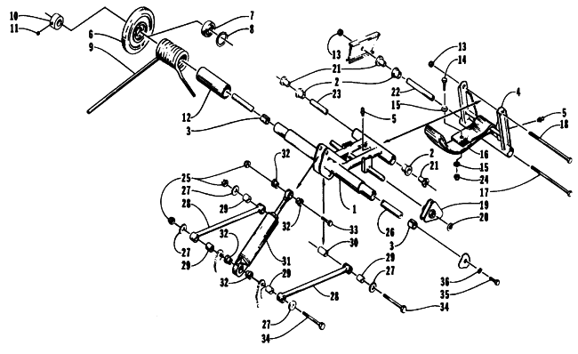 Parts Diagram for Arctic Cat 1994 ZR 440 SNOWMOBILE REAR SUSPENSION - REAR ARM ASSEMBLIES