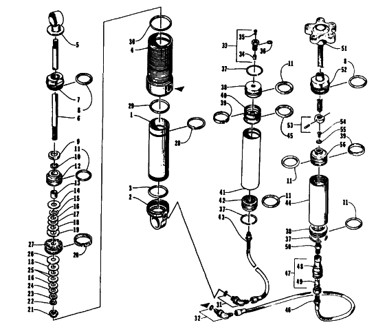 Parts Diagram for Arctic Cat 1994 ZR 440 SNOWMOBILE REAR SUSPENSION/FRONT ARM SHOCK ABSORBER