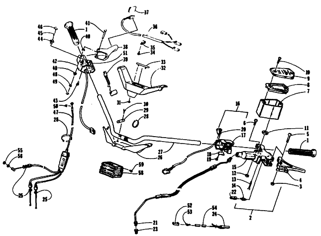 Parts Diagram for Arctic Cat 1994 ZR 700 SNOWMOBILE HANDLEBAR ASSEMBLY