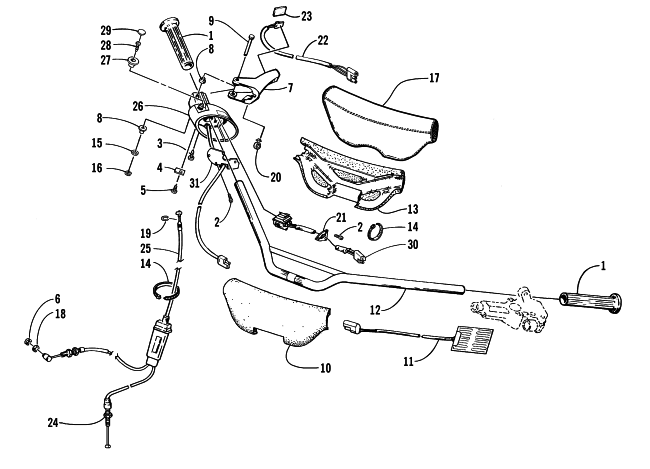 Parts Diagram for Arctic Cat 2000 ZR 2K SNOWMOBILE HANDLEBAR AND CONTROLS