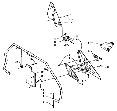 Parts Diagram for Arctic Cat 1995 BEARCAT 340 SNOWMOBILE STEERING SUPPORT ASSEMBLY