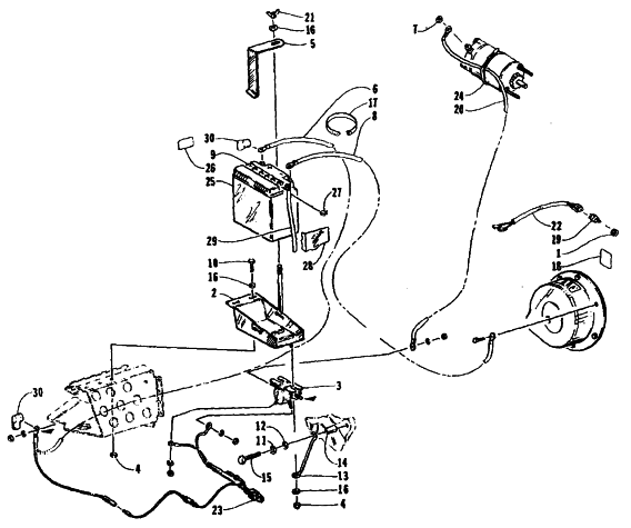 Parts Diagram for Arctic Cat 1995 BEARCAT 550 SNOWMOBILE ELECTRIC START - BATTERY ASSEMBLY