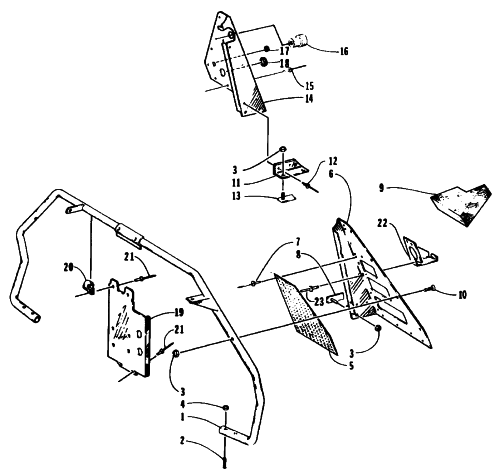 Parts Diagram for Arctic Cat 1995 COUGAR MOUNTAIN CAT SNOWMOBILE STEERING SUPPORT ASSEMBLY