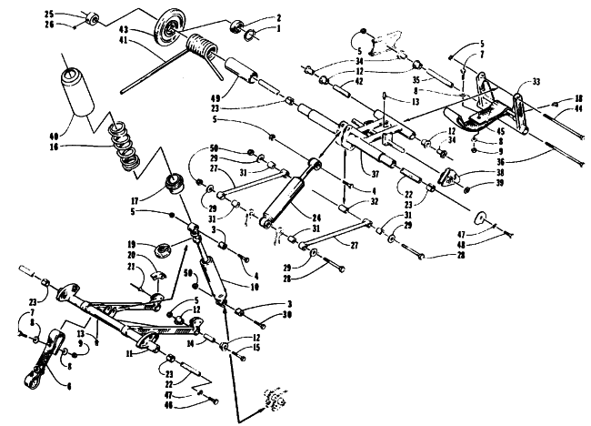 Parts Diagram for Arctic Cat 1995 COUGAR SNOWMOBILE REAR SUSPENSION ARM ASSEMBLIES