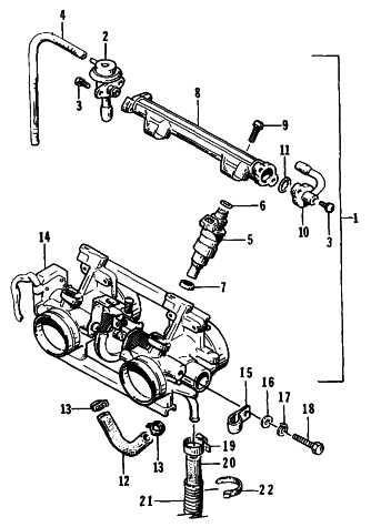 Parts Diagram for Arctic Cat 1995 EXT EFI SNOWMOBILE THROTTLE BODY ASSEMBLY