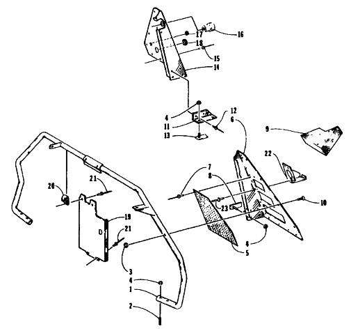 Parts Diagram for Arctic Cat 1995 EXT 580 SNOWMOBILE STEERING SUPPORT ASSEMBLY