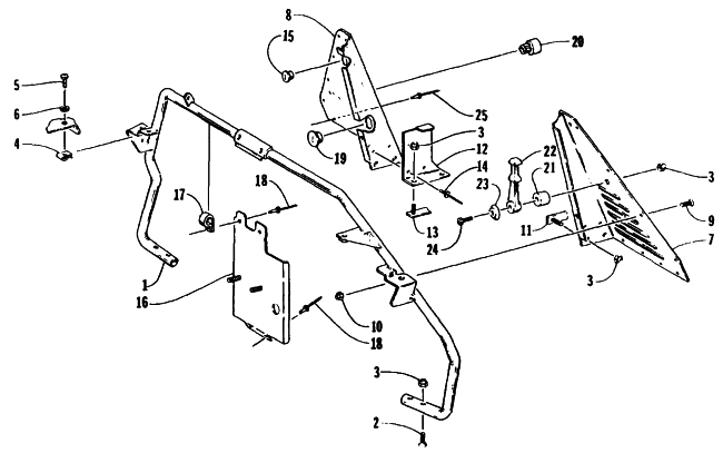 Parts Diagram for Arctic Cat 1995 PANTHER RENTAL SNOWMOBILE STEERING SUPPORT ASSEMBLY