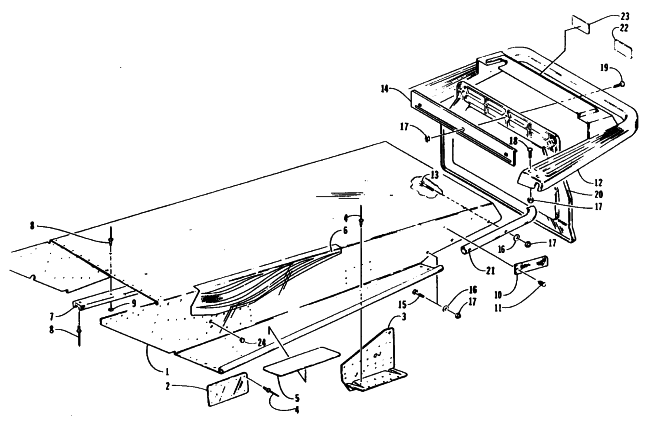 Parts Diagram for Arctic Cat 1995 JAG DELUXE SNOWMOBILE TUNNEL AND REAR BUMPER
