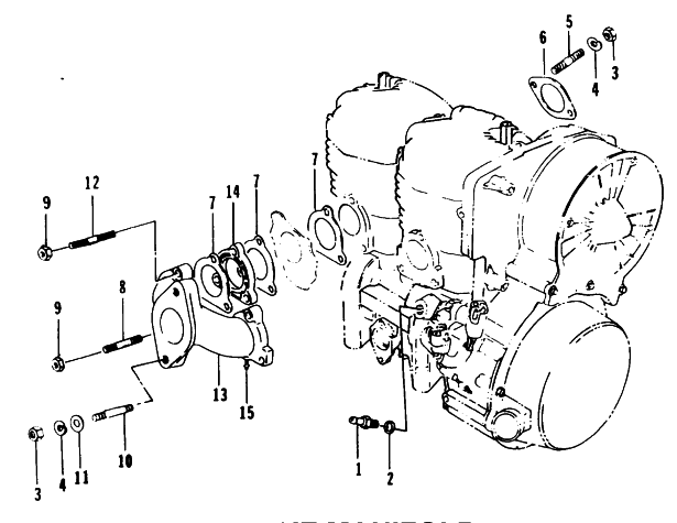 Parts Diagram for Arctic Cat 1995 JAG DELUXE SNOWMOBILE INTAKE MANIFOLD
