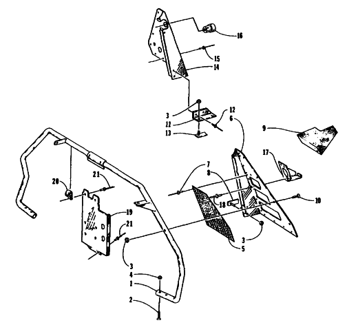 Parts Diagram for Arctic Cat 1995 PROWLER 2-UP SNOWMOBILE STEERING SUPPORT ASSEMBLY