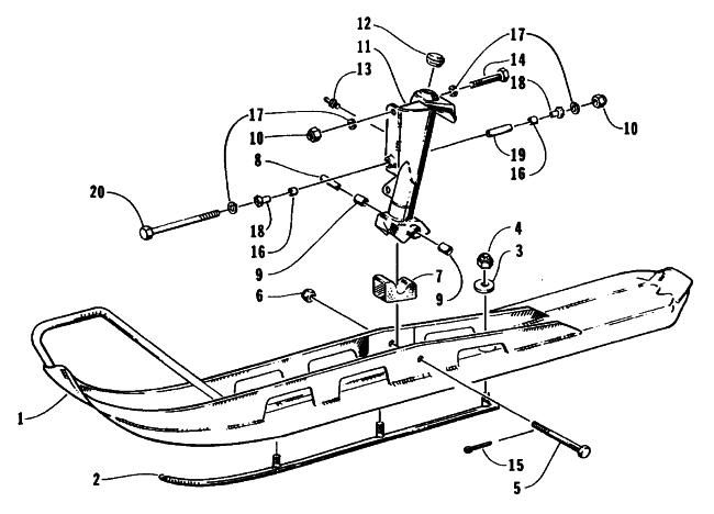 Parts Diagram for Arctic Cat 1995 WILDCAT TOURING SNOWMOBILE SKI AND SPINDLE ASSEMBLY
