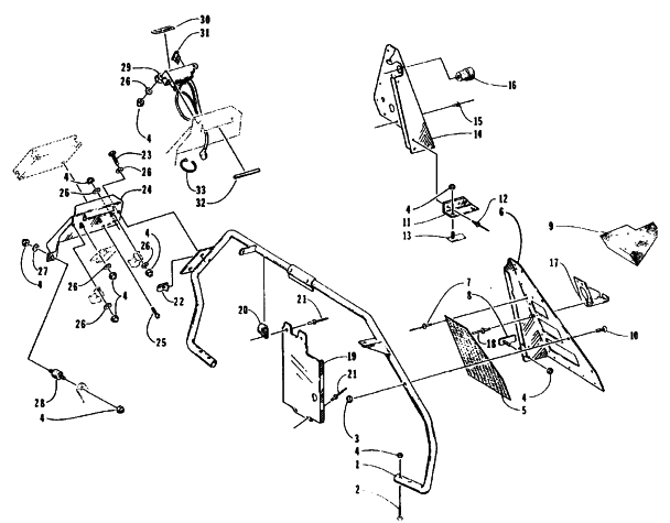 Parts Diagram for Arctic Cat 1995 PANTERA SNOWMOBILE STEERING SUPPORT ASSEMBLY