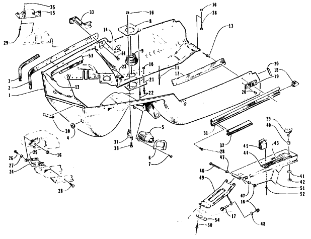 Parts Diagram for Arctic Cat 1995 PANTERA SNOWMOBILE BELLY PAN ASSEMBLY