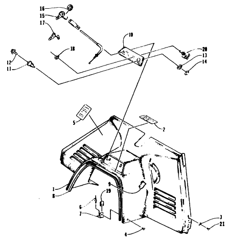 Parts Diagram for Arctic Cat 1995 PUMA SNOWMOBILE CONSOLE AND SWITCH ASSEMBLIES