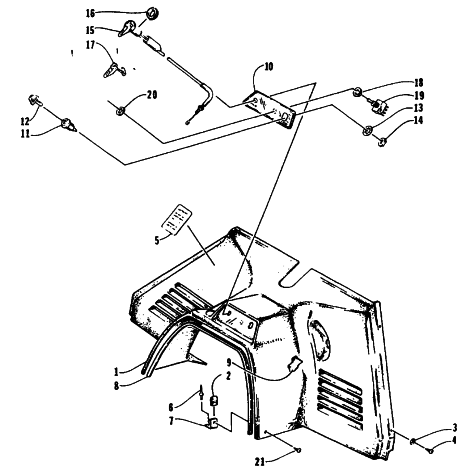 Parts Diagram for Arctic Cat 1995 PUMA 2-UP SNOWMOBILE CONSOLE AND SWITCHES