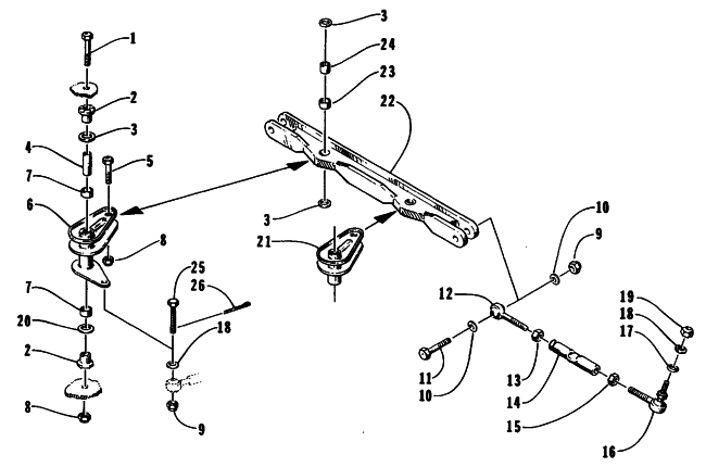 Parts Diagram for Arctic Cat 1995 THUNDERCAT SNOWMOBILE TIE ROD ASSEMBLY