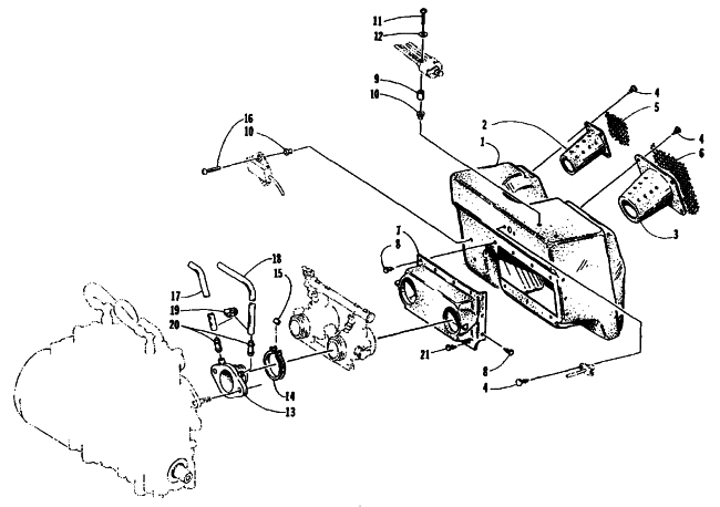 Parts Diagram for Arctic Cat 1995 WILDCAT TOURING SNOWMOBILE AIR SILENCER