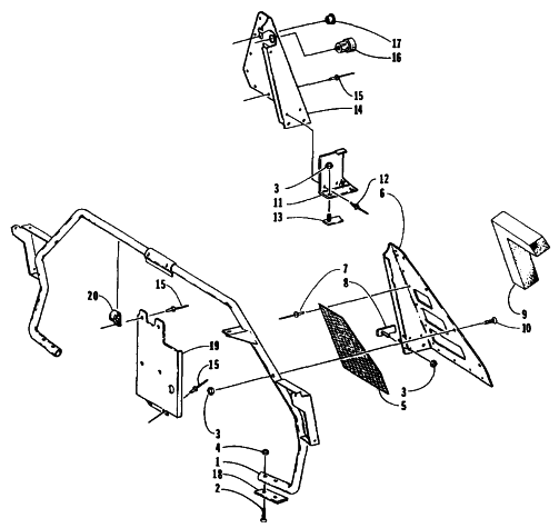 Parts Diagram for Arctic Cat 1995 Z 440 SNOWMOBILE STEERING SUPPORT ASSEMBLY
