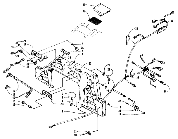 Parts Diagram for Arctic Cat 1995 Z 440 SNOWMOBILE CONSOLE, SWITCHES, AND WIRING ASSEMBLIES