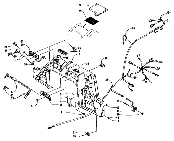 Parts Diagram for Arctic Cat 1995 ZR 440 SNOWMOBILE CONSOLE, SWITCHES, AND WIRING ASSEMBLIES