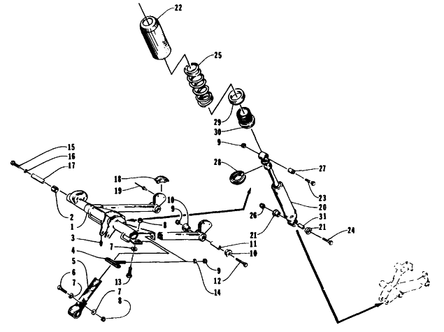 Parts Diagram for Arctic Cat 1995 ZRT 600 SNOWMOBILE REAR SUSPENSION - FRONT ARM ASSEMBLIES
