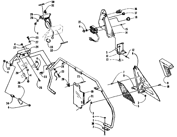 Parts Diagram for Arctic Cat 1995 ZR 580 EFI SNOWMOBILE STEERING SUPPORT ASSEMBLY
