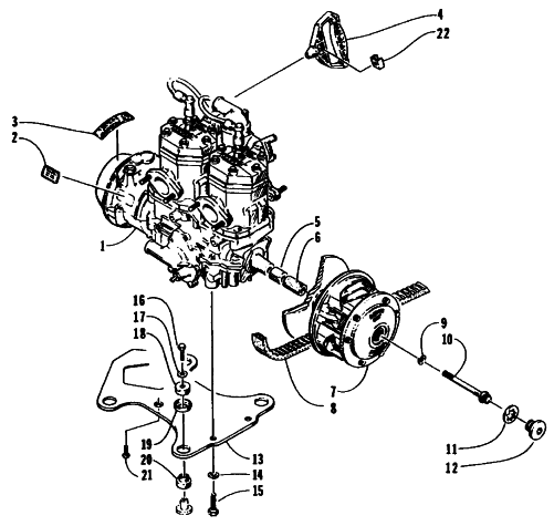 Parts Diagram for Arctic Cat 1995 ZR 580 EFI SNOWMOBILE ENGINE AND RELATED PARTS