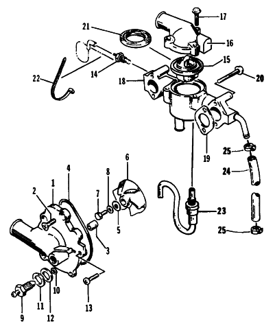 Parts Diagram for Arctic Cat 1995 ZR 580 EFI SNOWMOBILE WATER PUMP/WATER MANIFOLD