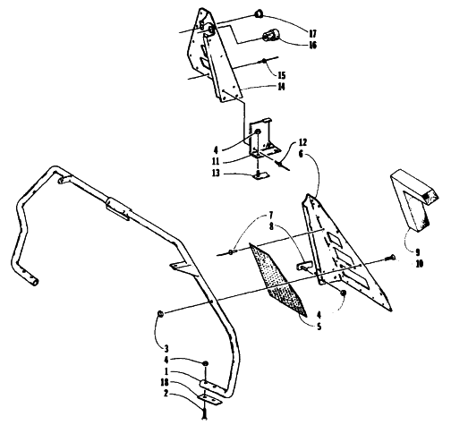 Parts Diagram for Arctic Cat 1995 ZR 700 SNOWMOBILE STEERING SUPPORT ASSEMBLY