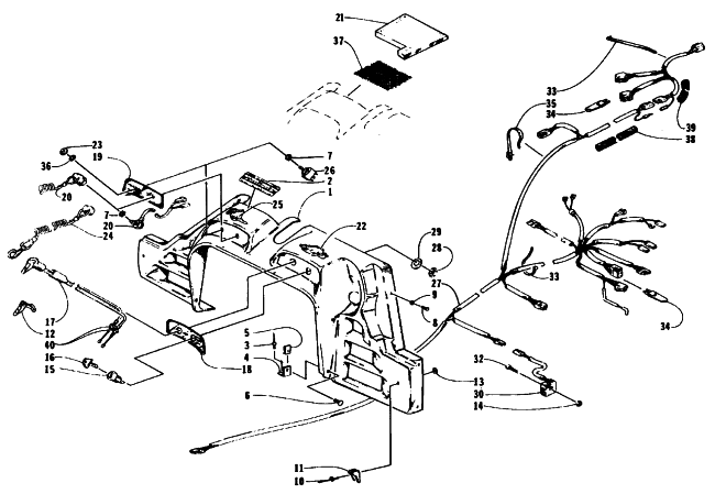Parts Diagram for Arctic Cat 1995 ZR 700 SNOWMOBILE CONSOLE, SWITCHES, AND WIRING ASSEMBLIES