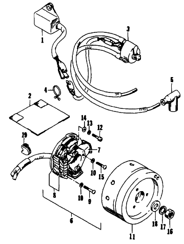 Parts Diagram for Arctic Cat 1995 ZR 700 SNOWMOBILE ELECTRICAL EQUIPMENT/MAGNETO