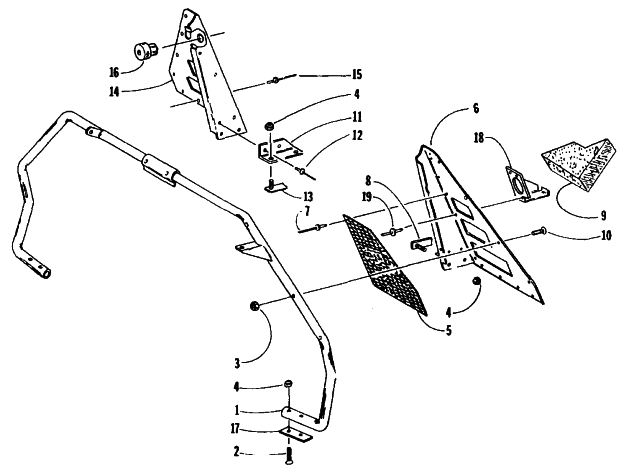 Parts Diagram for Arctic Cat 1995 ZRT 600 SNOWMOBILE STEERING SUPPORT ASSEMBLY
